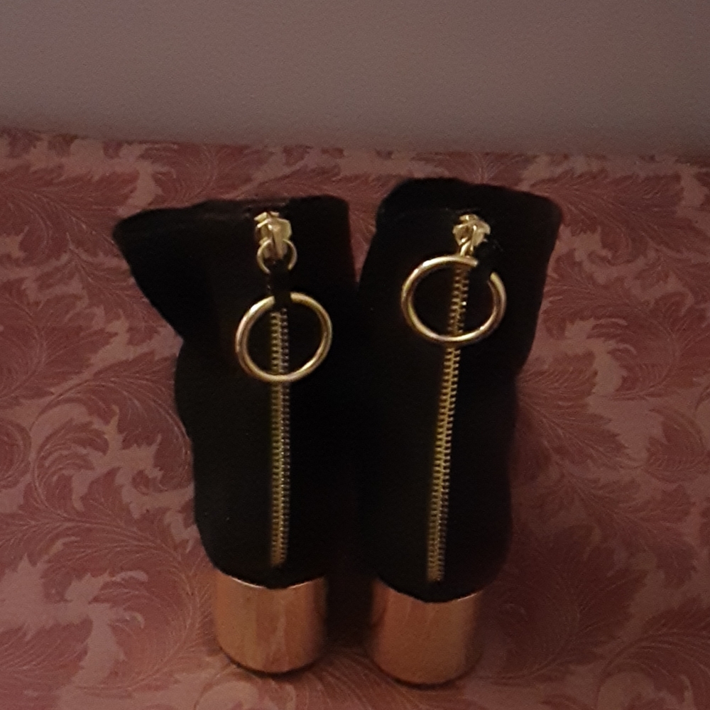 Black Suede Zara Basic Collection Ankle Boots - image 8